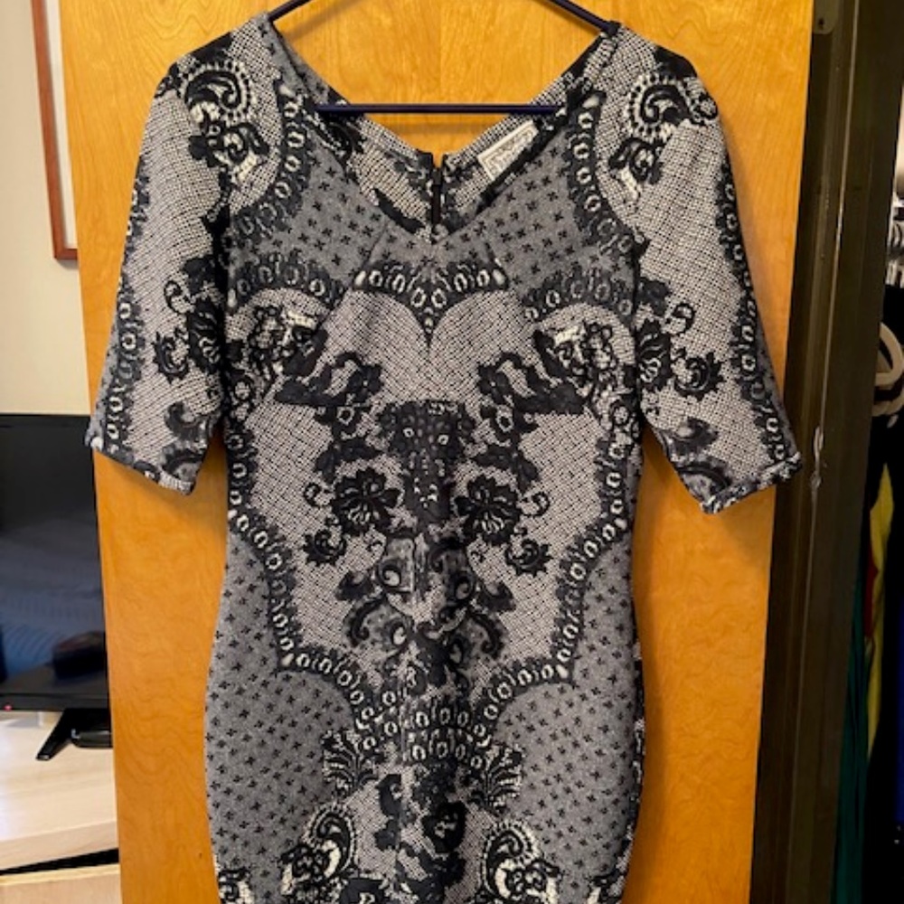 Anthropologie Navy and White Dress